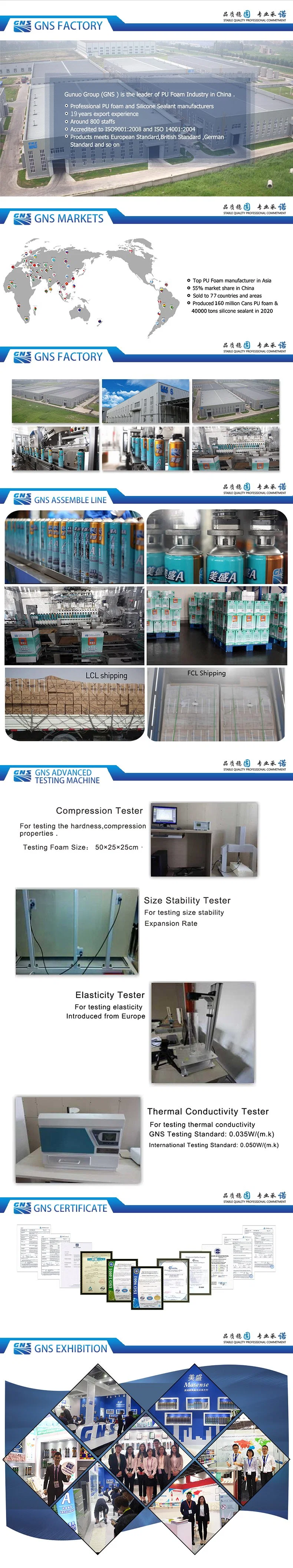 B2 Fire Rated Expanding PU Foam Great Thermal and Acoustic Isolation